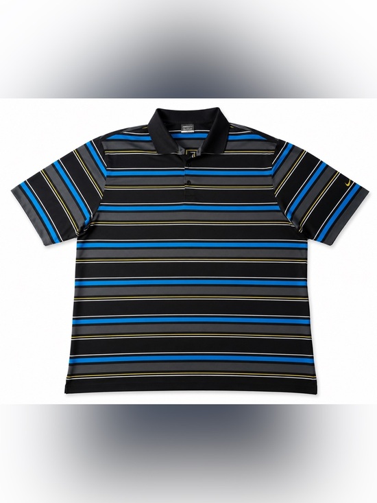 Nike Other - Nike Black, Blue & Yellow Striped Polo